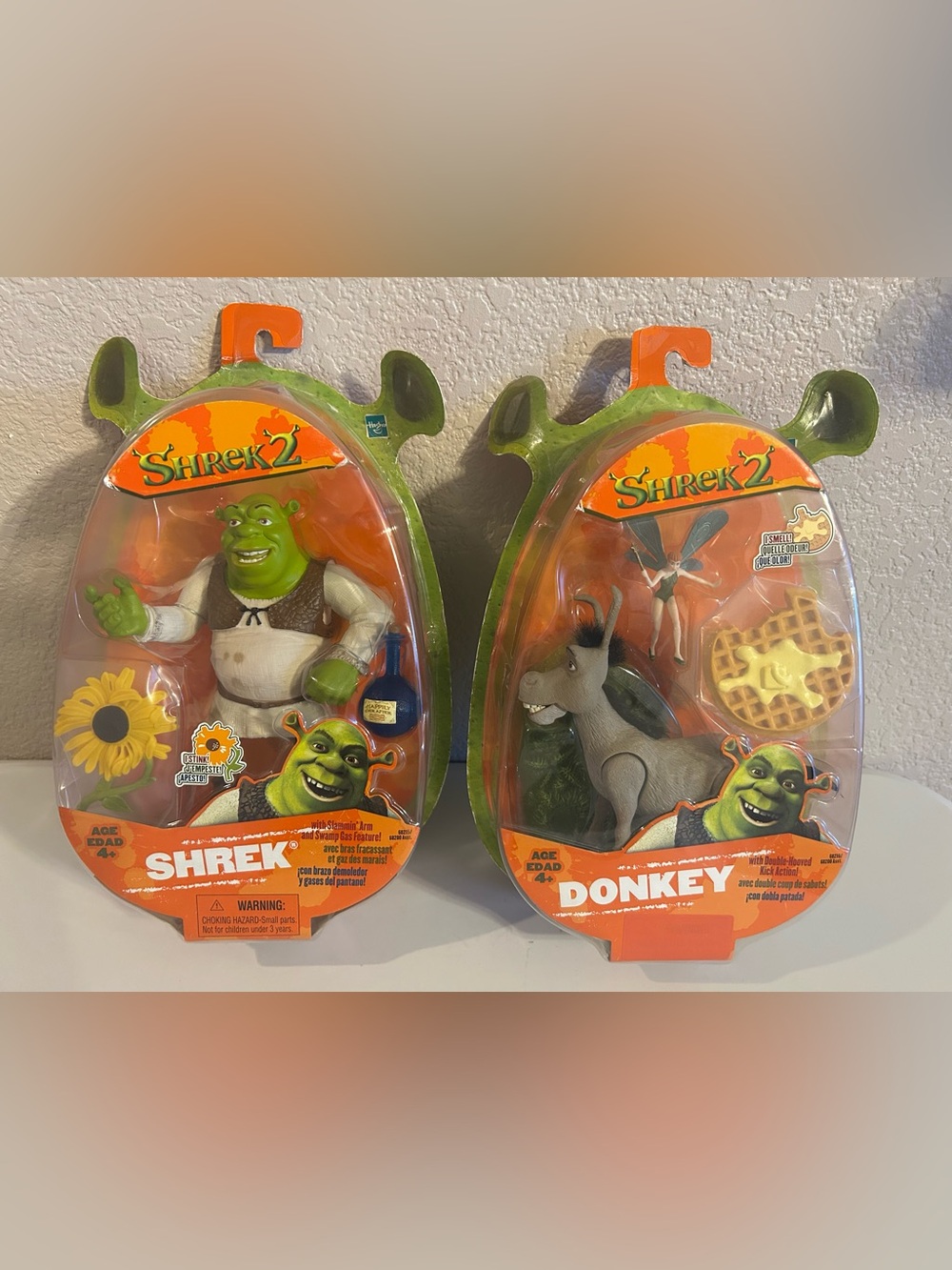 Shrek 2 Action Figure Hasbro Movie DreamWorks Set of 2 Donkey + Shrek New Sealed